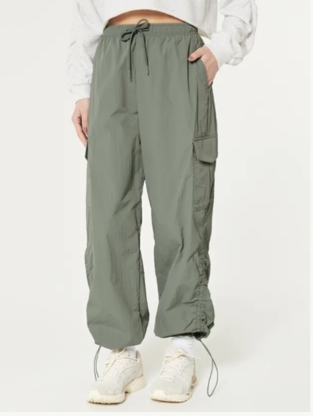 Gilly Hicks (Hollister) Khaki/Green Baggy Tear-away Cargo Track Pants (Size S)